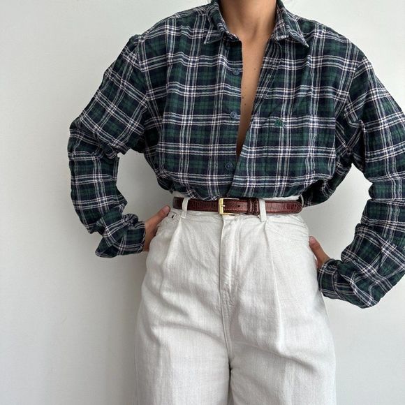 Burberry Brit plaid flannel button down shirt - Picture 1 of 9